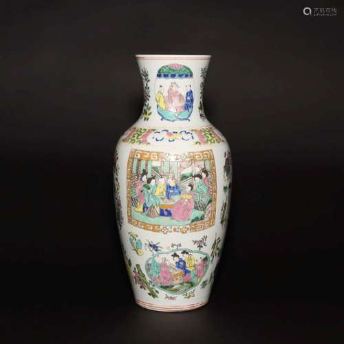 A FAMILLE-ROSE VASE.MARK OF KANGXI