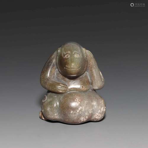 A CARVED JADE MONKEY.HAN DYNASTY