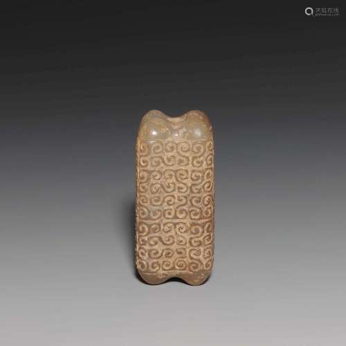 A CARVED JADE PENDANT.CONG.HAN DYNASTY