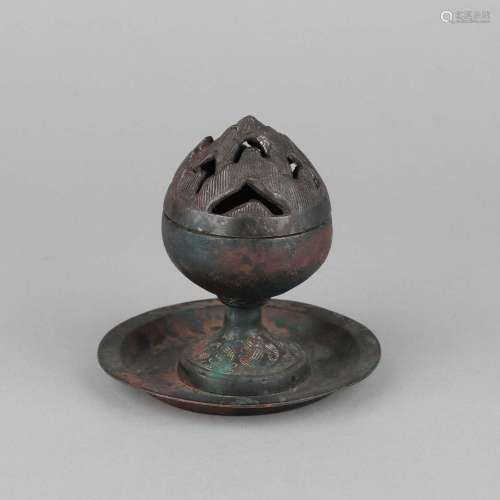 A BRONZE BURNER AND COVER.HAN DYNASTY
