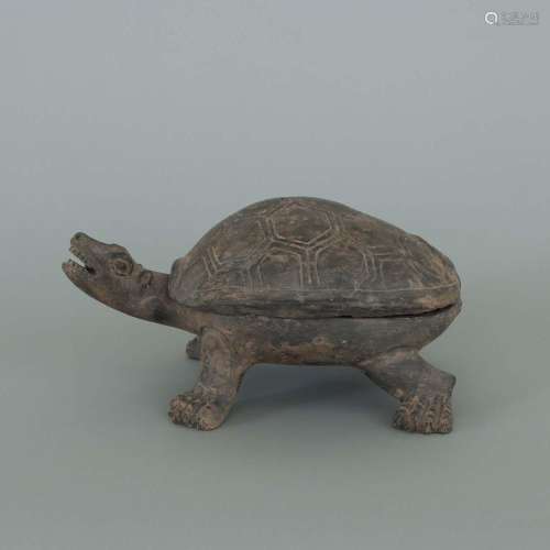 A CARVED TORTOISE INKSTONE.HAN DYNASTY