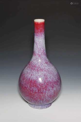 A FLAMBE-GLAZED VASE.MARK OF QIANLONG