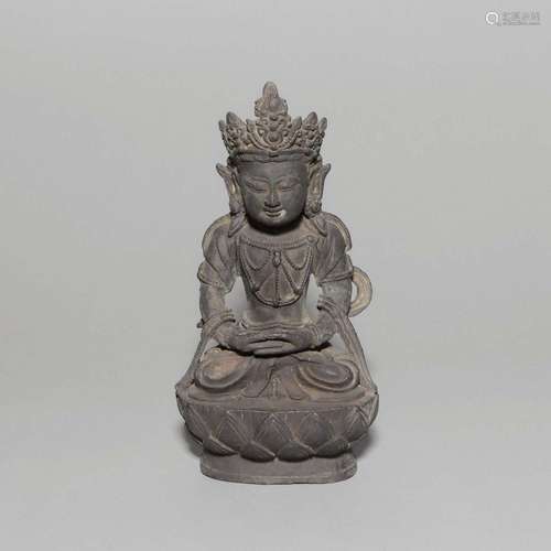 A BRONZE FIGURE OF GUANYIN.QING DYNASTY