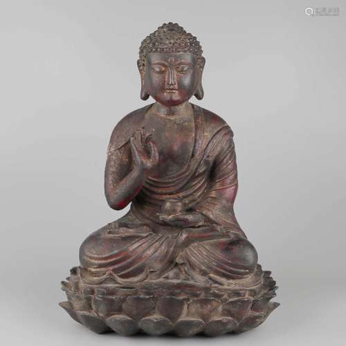 A BRONZE FIGURE OF BUDDHA.QING DYNASTY