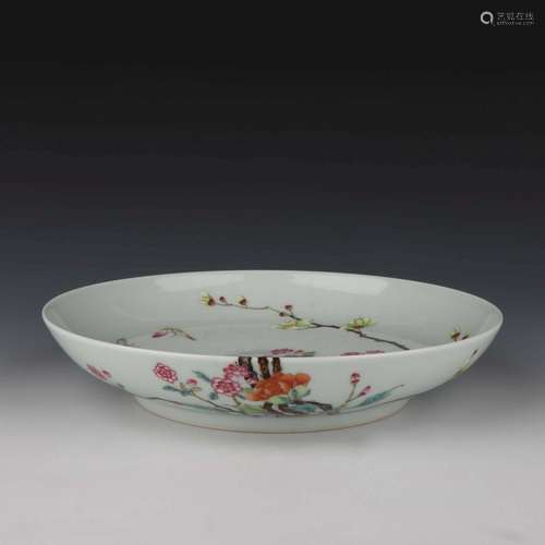 A FAMILLE-ROSE DISH.MARK OF YONGZHENG