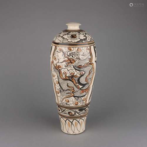 A CIZHOU-GLAZED VASE.YUHUCHUNPING.SONG DYNASTY