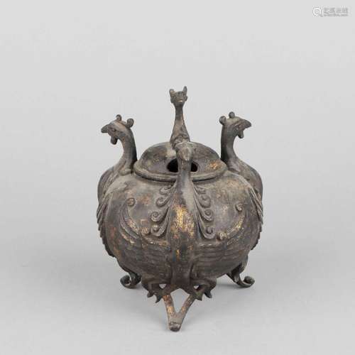 A GILT-BRONZE BURNER AND COVER.SONG DYNASTY