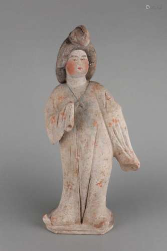 A PAINTED POTTERY BEAUTY.TANG DYNASTY