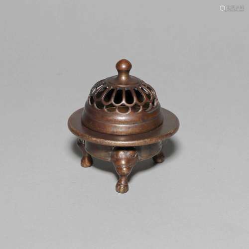 A BRONZE BURNER AND COVER.TANG DYNASTY