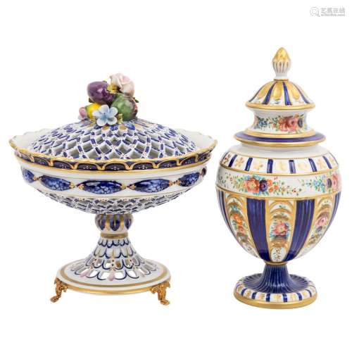 SÈVRES 2-piece set of vase and bowl, 20th c.