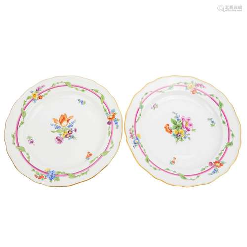 MEISSEN Pair of plates, 1st choice, 20th c.