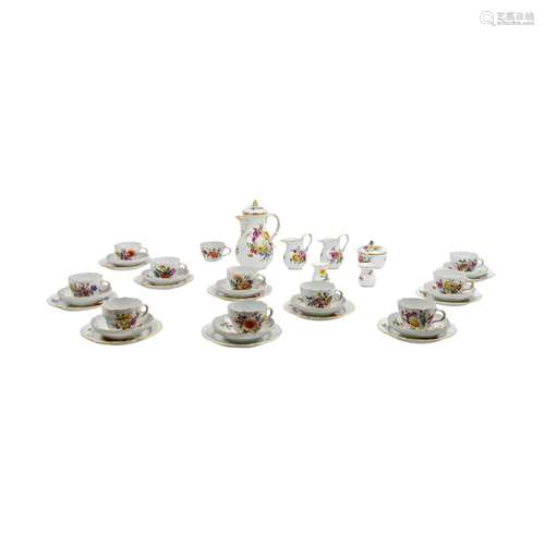 MEISSEN coffee service 'Flower bouquet', 1st choice, 20th/21...