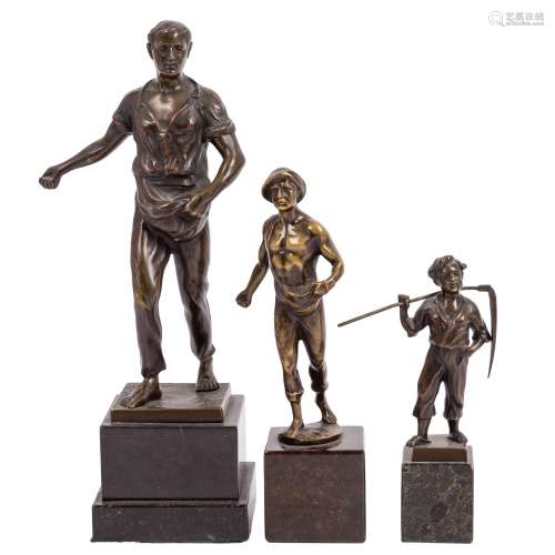 IFFLAND, FRANZ, u.a. 19th/20th c., mixed lot of 3 bronze fig...