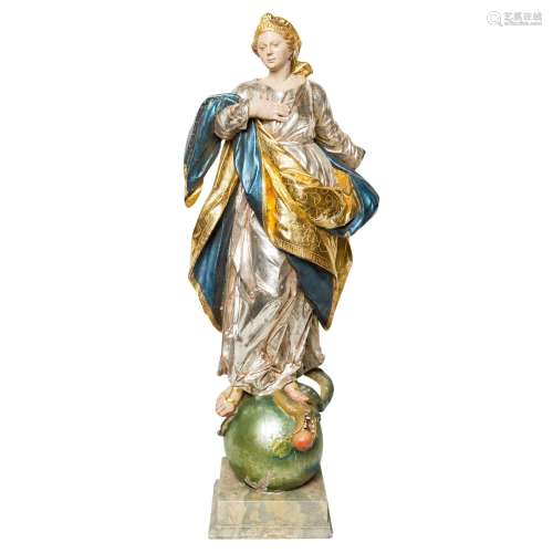 BAROQUE SCULPTURE 18th century, "Maria Immaculata"...