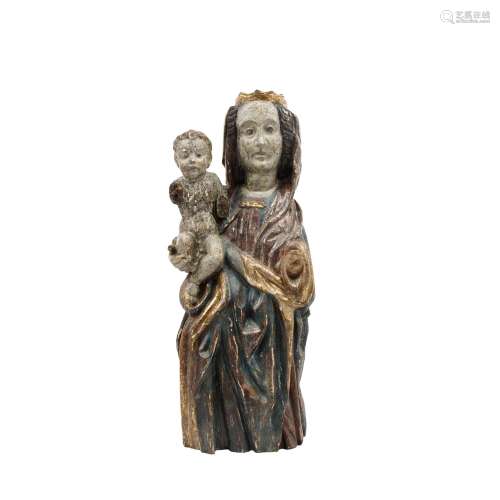 BILDSCHNITZER/IN 20th century, "Crowned Madonna with Ch...