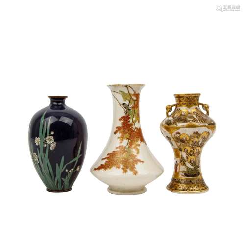 3 small vases, JAPAN, around 1900: