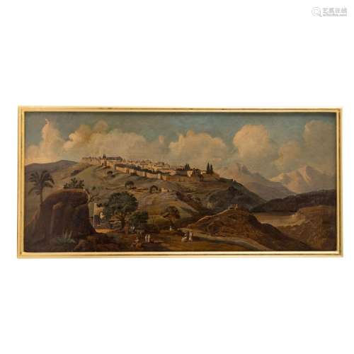 PAINTER OF THE 19th CENTURY, "View of a fortified city ...