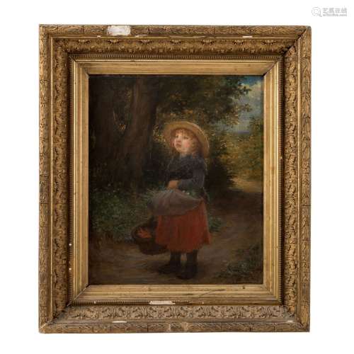 VALTON, EDMON E. (1836-1910), "Girl with basket and str...