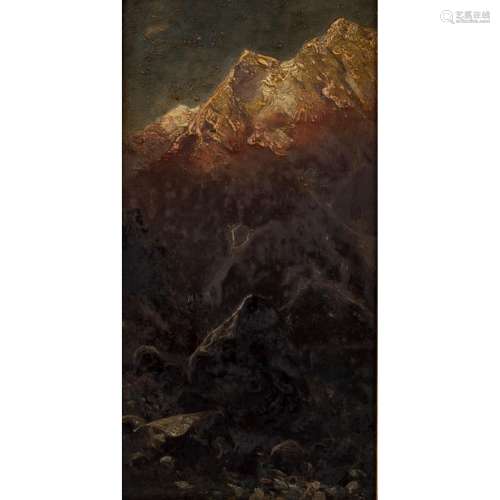 Painter 19th century, "Alpine Glow",