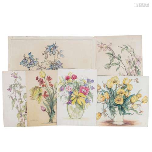 MÜLLER-PETERS, EMMA and ATTR. (artist 19th/20th c.), 6 flora...