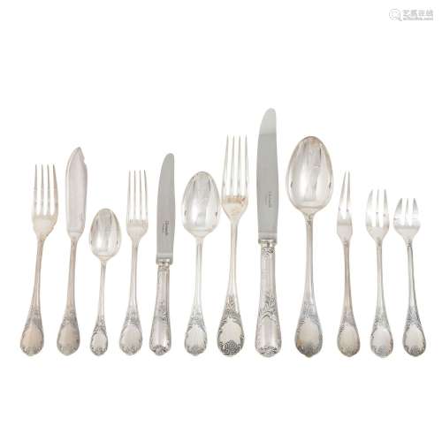 CHRISTOFLE partial cutlery (mostly for 12 persons), 'MARLY',...