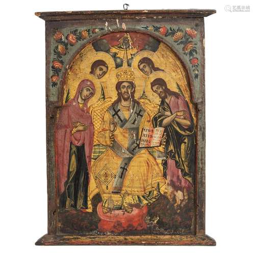 ICON with extended deesis, Southeastern Europe 18th/19th c.,