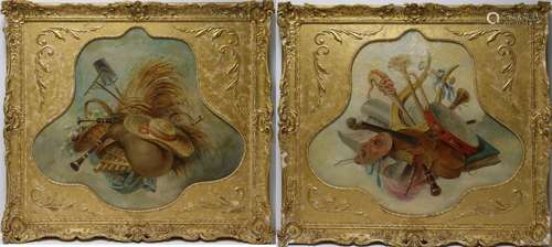 PAIR OF E. PARIS SIGNED 19TH C. STILL LIFES