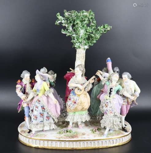 Large Meissen German Porcelain Grouping.