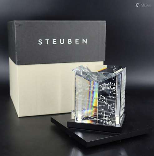 Steuben Prelude & Fugue Glass Sculpture Boxed