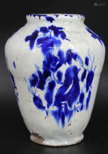 KASHAN Ceramic Vase, Qajar Period.