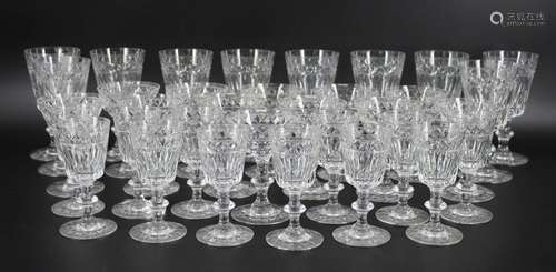 Set of Hawkes Crystal Stemware 34 Pcs