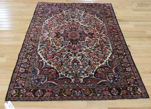 Vintage And Finely Hand Woven Carpet.