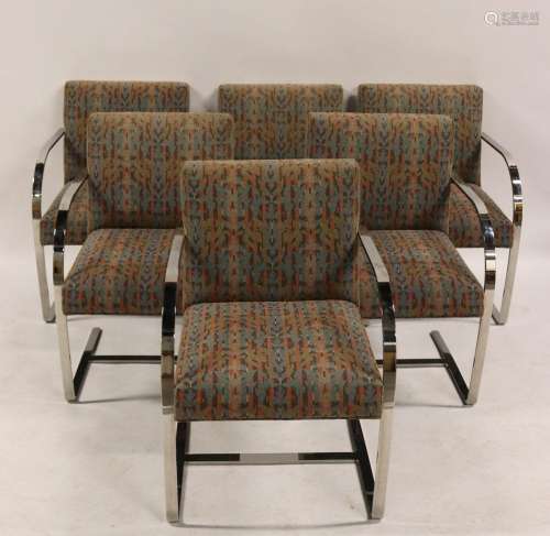 6 Mies Van Der Rohe BRNO Chrome Chairs.