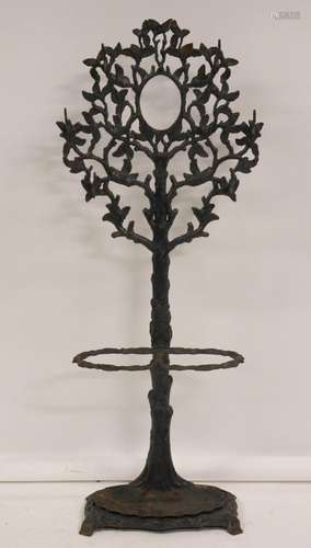 Antique Patinated Iron Hall Tree.