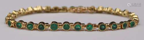 JEWELRY. 18kt Gold and Colored Gem Bracelet.