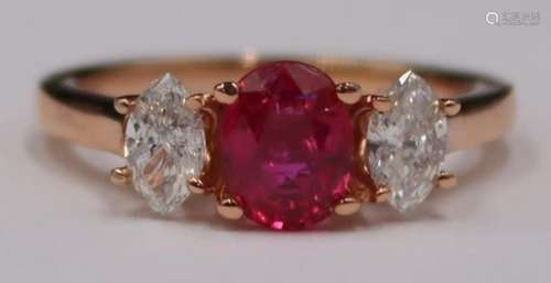 JEWELRY. GIA NATURAL Unheated Ruby and Diamond