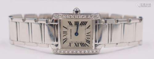 JEWELRY. Cartier Tank Francaise 18kt Gold Diamond