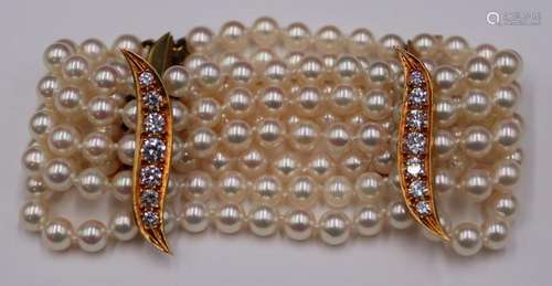 JEWELRY. Beautiful 18kt Gold, Diamond and Pearl