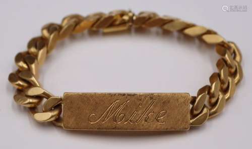 JEWELRY. Men's Italian 18kt Gold ID Bracelet.