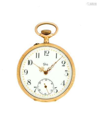 Globo 18K gold pocket watch 21th century Dial and case signe...