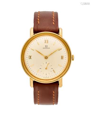 Omega Gent`s 18K gold wristwatch Year 1944 Dial, movement an...