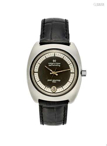 Hamilton, Pan-Europ 701 Ref. 64058-3 Gent`s steel wristwatch...