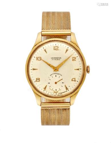 Verbena, 17 Rubins, Antimagnetic Gent`s 18K gold wristwatch ...