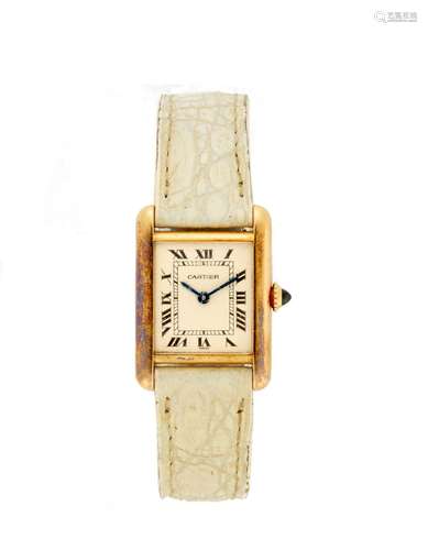 Cartier, Tank Ref. 878.087 Lady`s 18K gold wristwatch 1980s ...