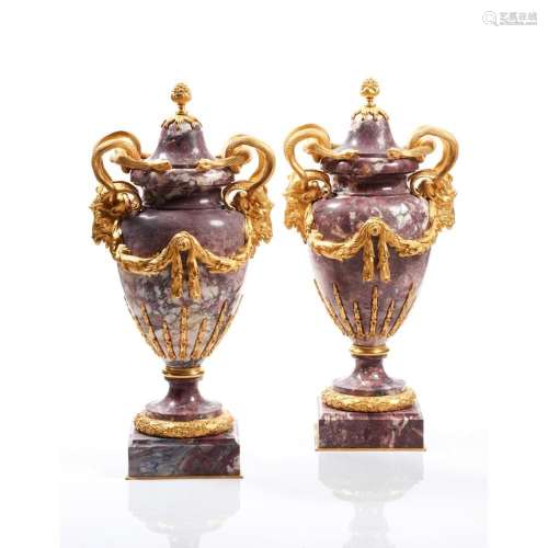 A pair of Louis XV style urns