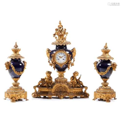 A Louis XVI style garniture