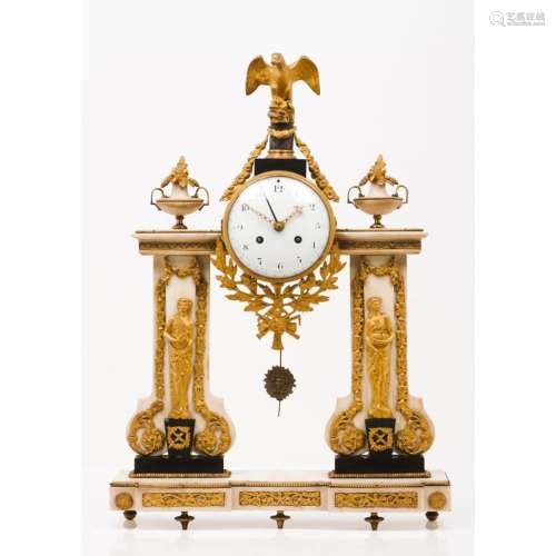 An Empire portico clock