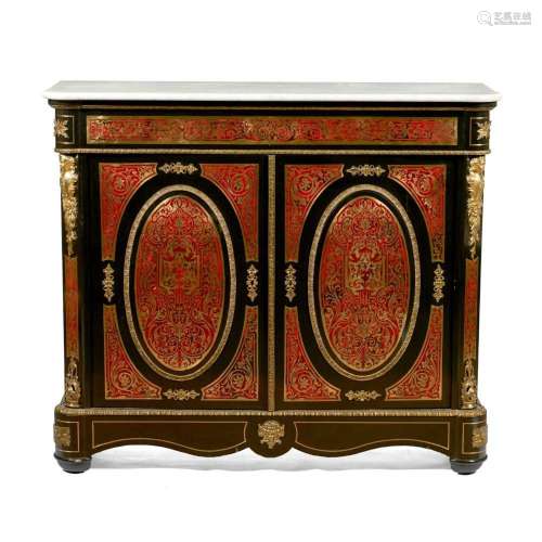 A low Boulle style Napoleon III cabinet