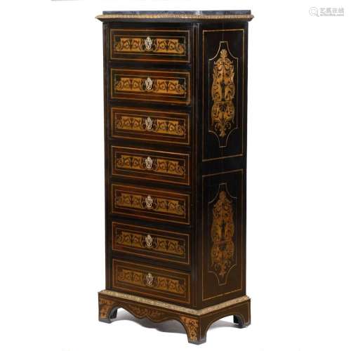A Boulle style tall chest