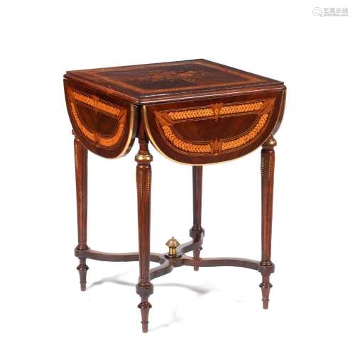 A Napoleon III drop-leaf table
